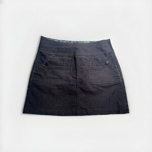 prAna Women's Corduroy Mini Skirt Black Size 6 Casual Stretch Short Skirt